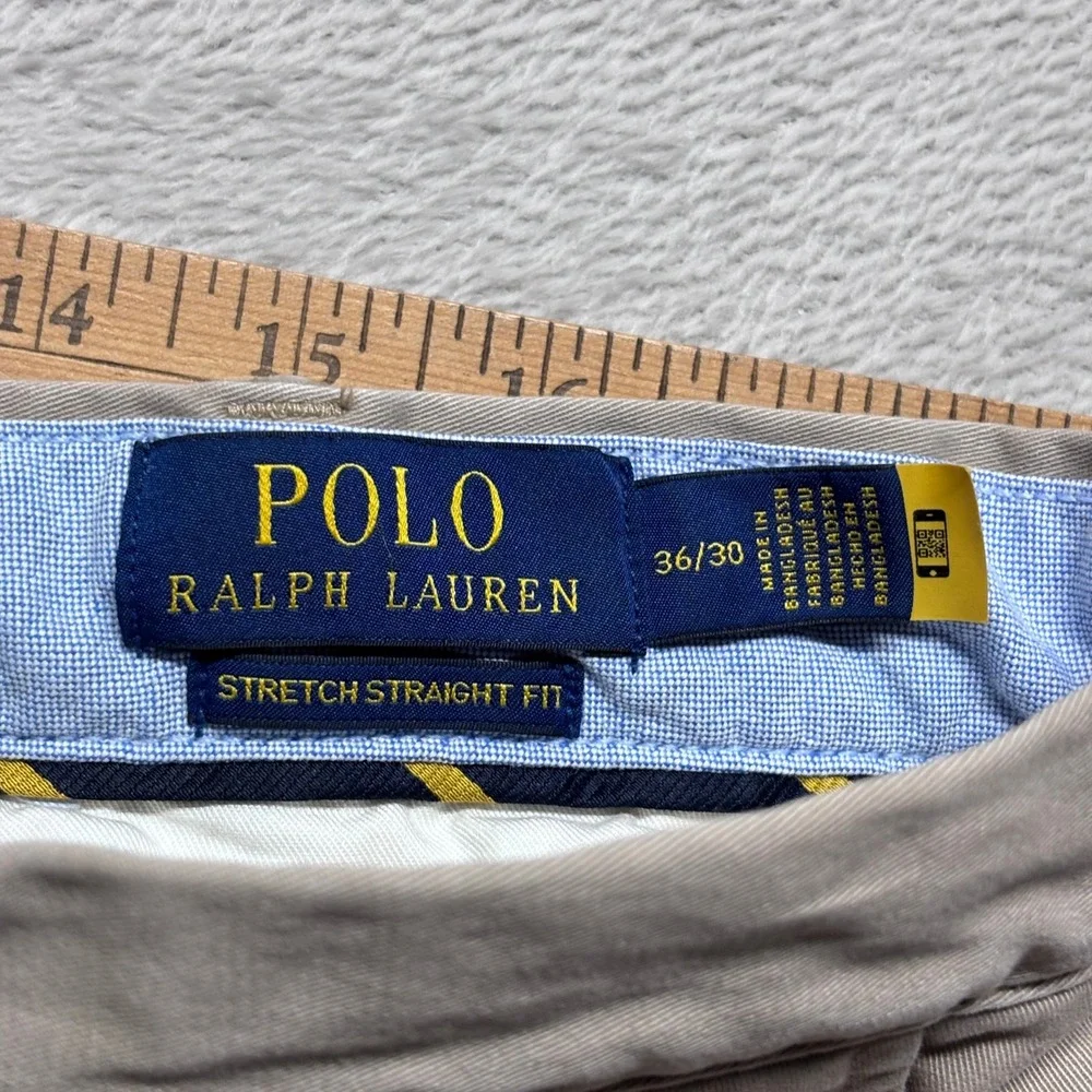 Polo Ralph Lauren Pants Mens 36x30 (Fits 38x30) Stretch Straight Fit Khaki Tan